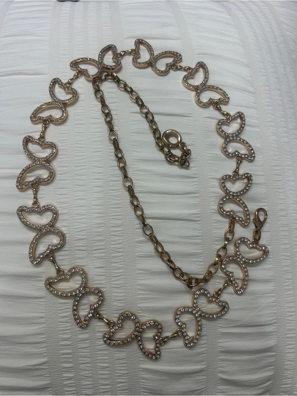Vintage Y2K Gold Rhinestone Butterfly Chain Belt Crystal Fairycore Coquette